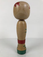 Japanese Classic Wooden Kokeshi Doll Vtg Black Red Green Traditional Craft KF772