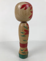 Japanese Classic Wooden Kokeshi Doll Vtg Black Red Green Traditional Craft KF772