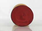 Japanese Classic Wooden Kokeshi Doll Vtg Hair Bun Red Black Check Flowers KF737