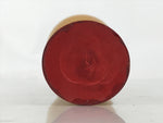Japanese Classic Wooden Kokeshi Doll Vtg Hair Bun Red Black Check Flowers KF737