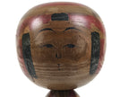 Japanese Classic Wooden Kokeshi Doll Vtg Hair Hime Cut Red Black Kimono KF738