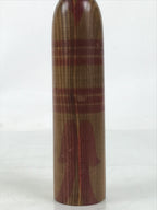 Japanese Classic Wooden Kokeshi Doll Vtg Hair Hime Cut Red Black Kimono KF738