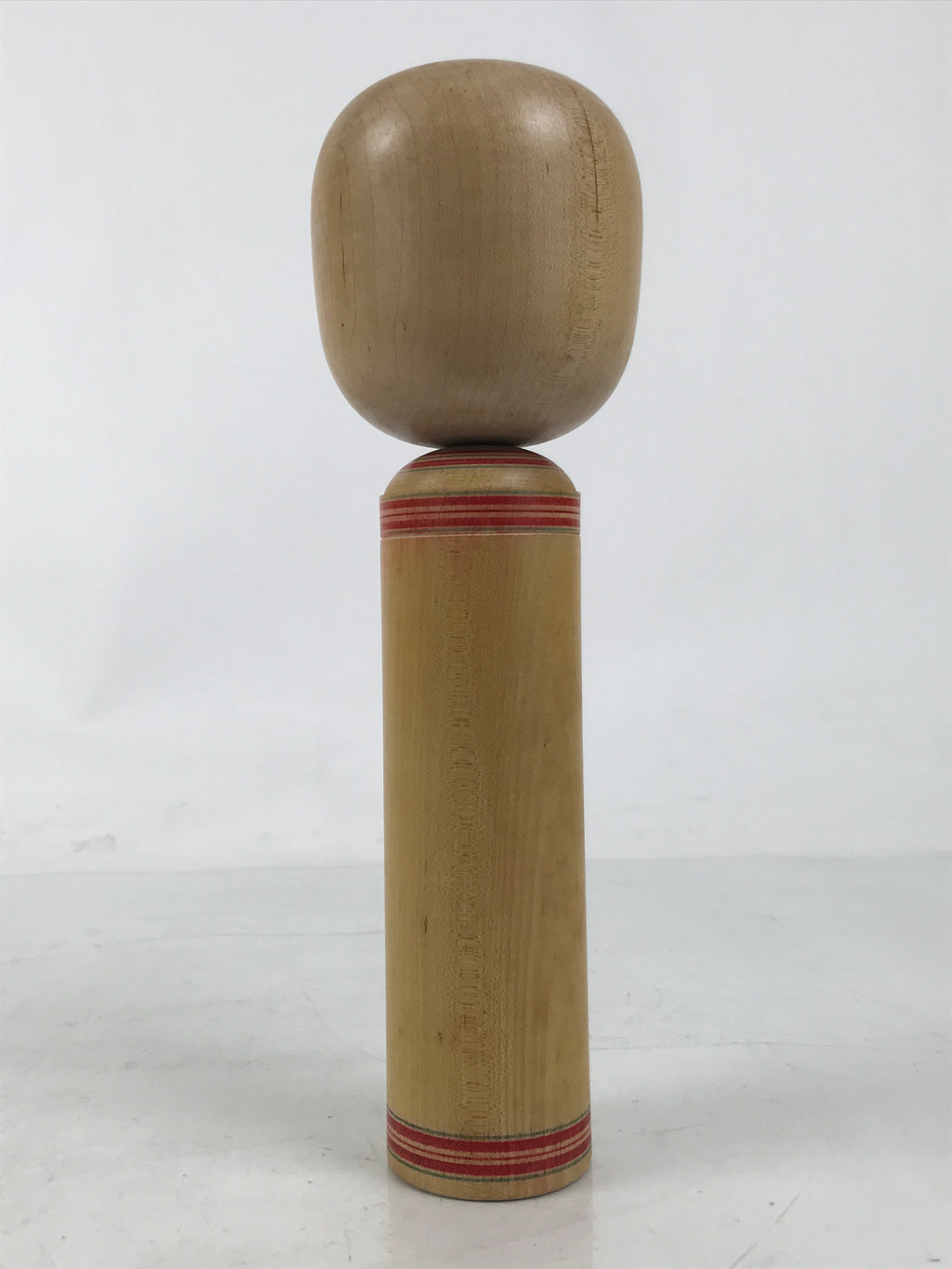 Japanese Classic Wooden Kokeshi Doll Vtg Hair Hime Cut Red Black Nadeshiko KF740