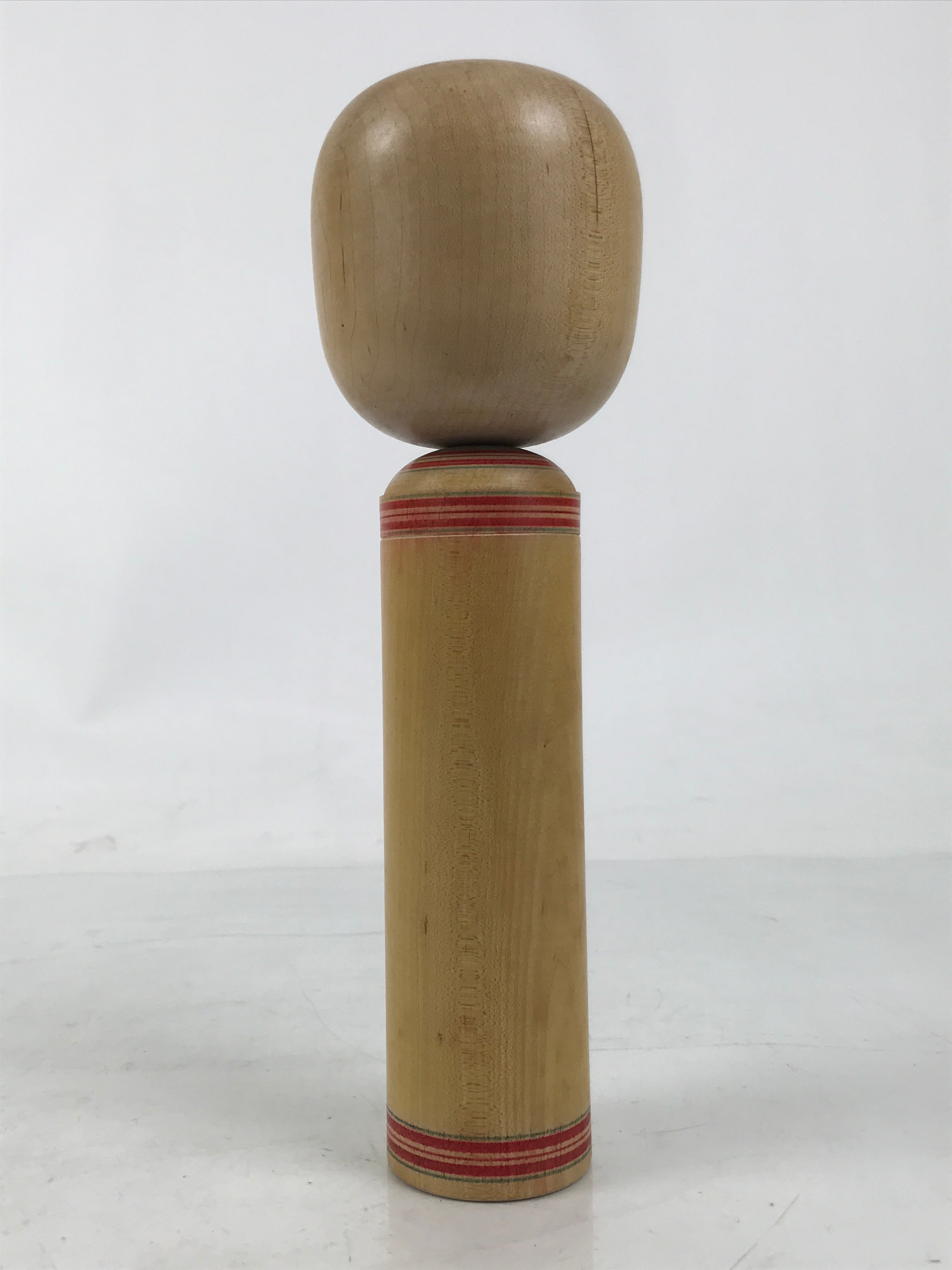 Japanese Classic Wooden Kokeshi Doll Vtg Hair Hime Cut Red Black Nadeshiko KF740