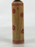 Japanese Classic Wooden Kokeshi Doll Vtg Hair Hime Cut Red Black Nadeshiko KF740