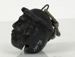Japanese Clay Bell Dorei Ainu Man Vtg Tsuchi-Suzu Hokkaido Unglazed Black DR614