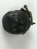 Japanese Clay Bell Dorei Ainu Man Vtg Tsuchi-Suzu Hokkaido Unglazed Black DR614