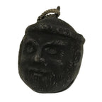 Japanese Clay Bell Dorei Ainu Man Vtg Tsuchi-Suzu Hokkaido Unglazed Black DR614