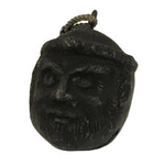 Japanese Clay Bell Dorei Ainu Man Vtg Tsuchi-Suzu Hokkaido Unglazed Black DR614