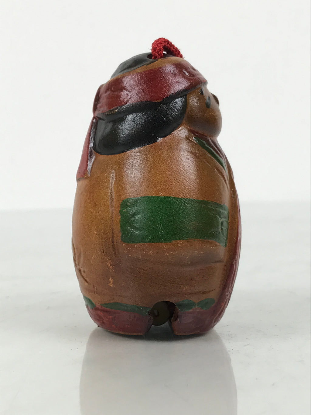 Japanese Clay Bell Dorei Ainu Woman Vtg Tsuchi-Suzu Hokkaido Brown Red DR679