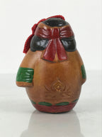 Japanese Clay Bell Dorei Ainu Woman Vtg Tsuchi-Suzu Hokkaido Brown Red DR679
