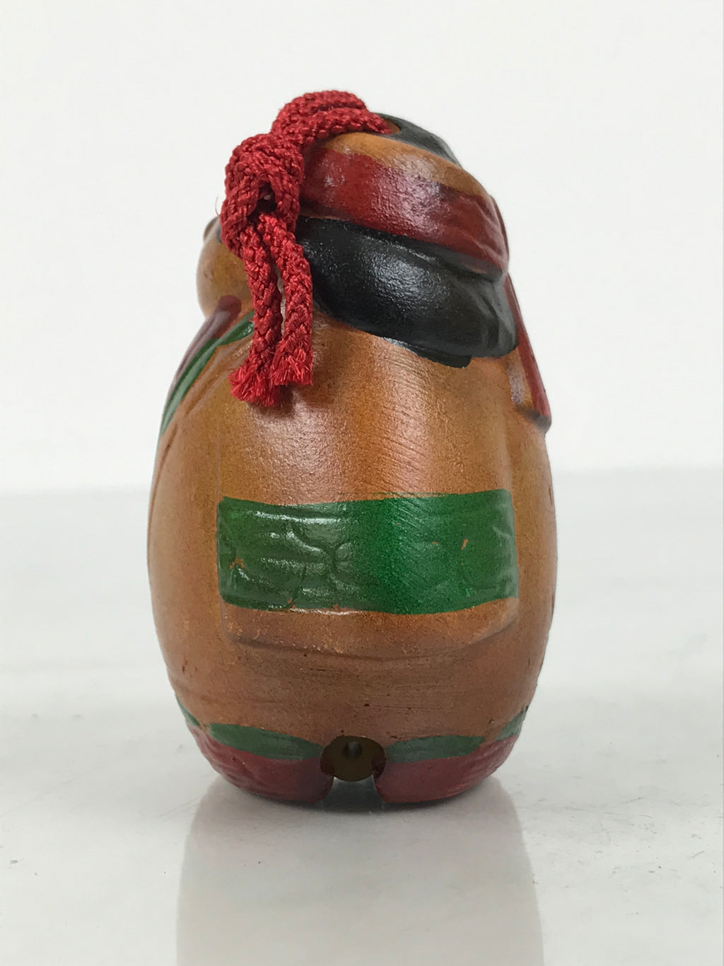 Japanese Clay Bell Dorei Ainu Woman Vtg Tsuchi-Suzu Hokkaido Brown Red DR679