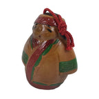 Japanese Clay Bell Dorei Ainu Woman Vtg Tsuchi-Suzu Hokkaido Brown Red DR679