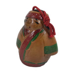 Japanese Clay Bell Dorei Ainu Woman Vtg Tsuchi-Suzu Hokkaido Brown Red DR679