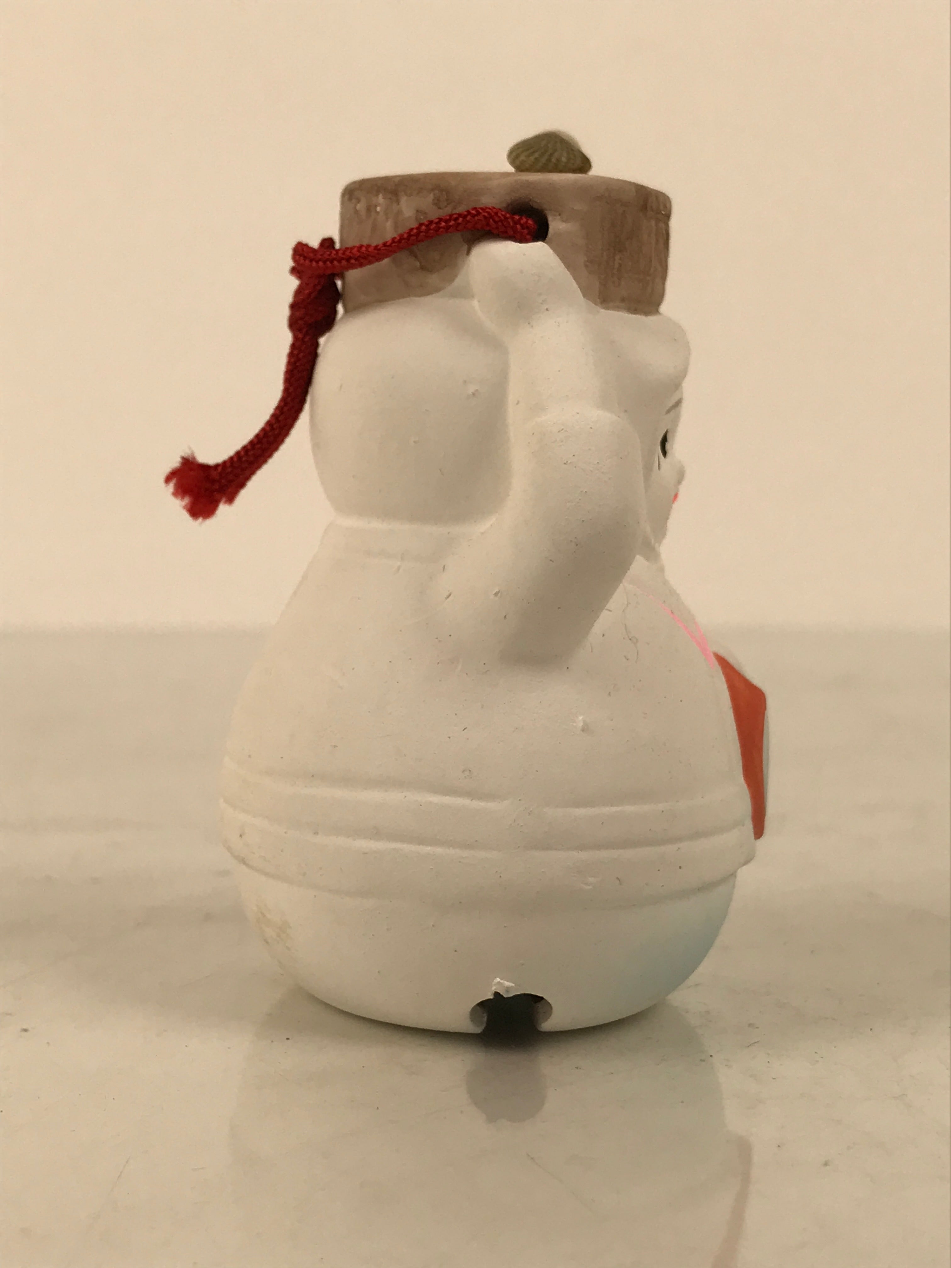 Japanese Clay Bell Dorei Ama Pearl Diver Woman Vtg Tsuchi-Suzu Toba White DR680