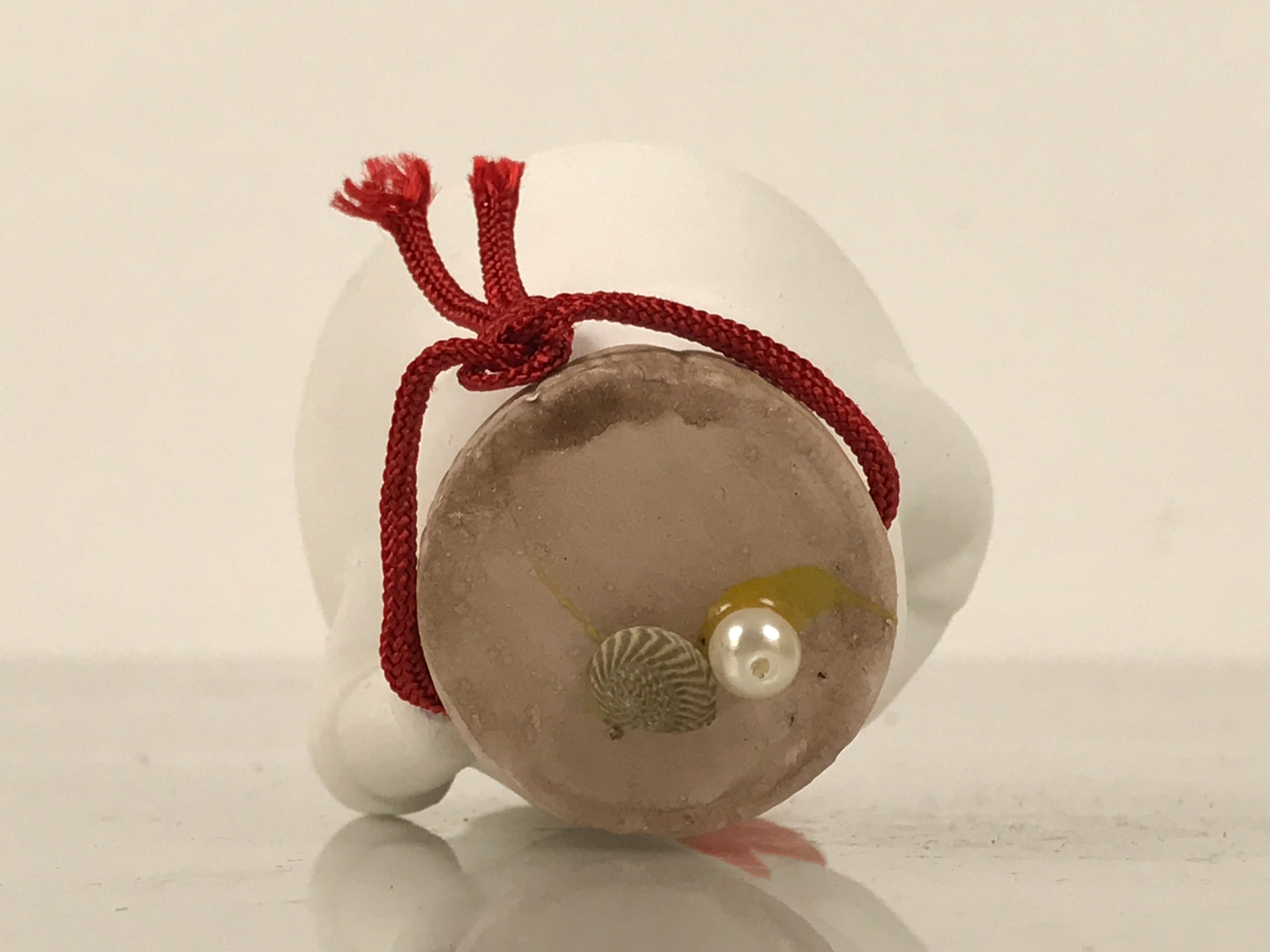 Japanese Clay Bell Dorei Ama Pearl Diver Woman Vtg Tsuchi-Suzu Toba White DR680