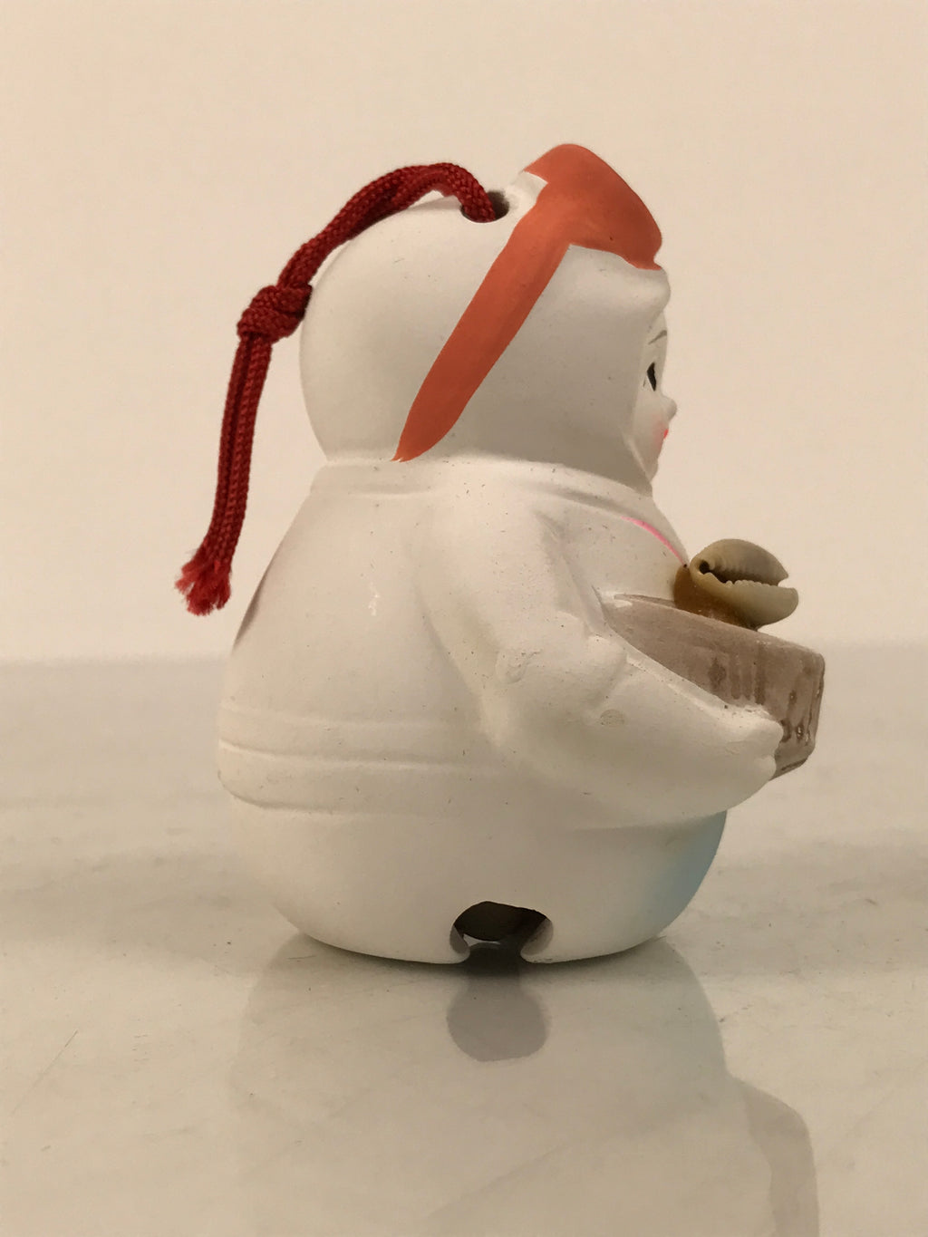 Japanese Clay Bell Dorei Ama Pearl Diver Woman Vtg Tsuchi-Suzu Toba White DR681