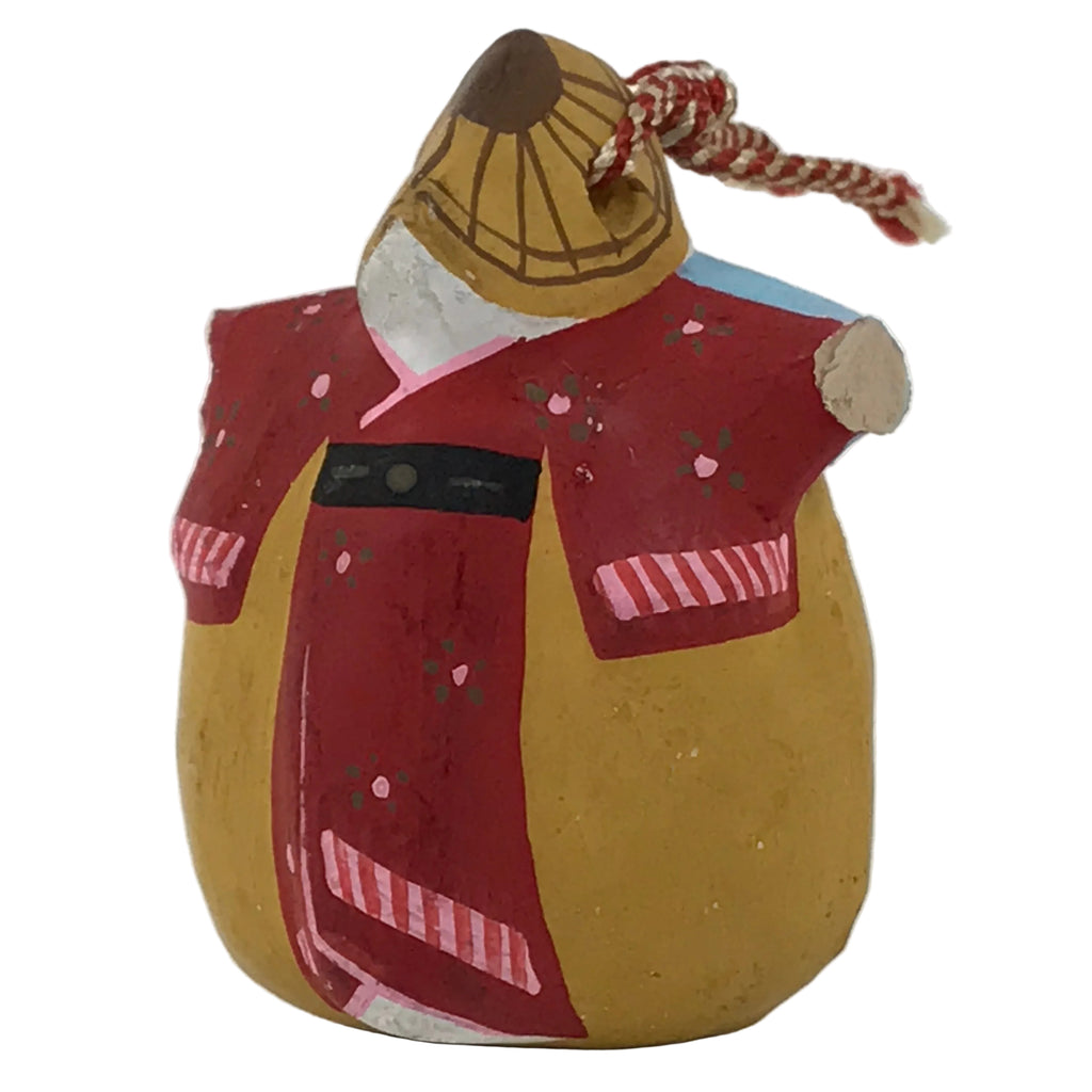 Japanese Clay Bell Dorei Awa Odori Dancers Vtg Tsuchi-Suzu Yukata Happi DR637
