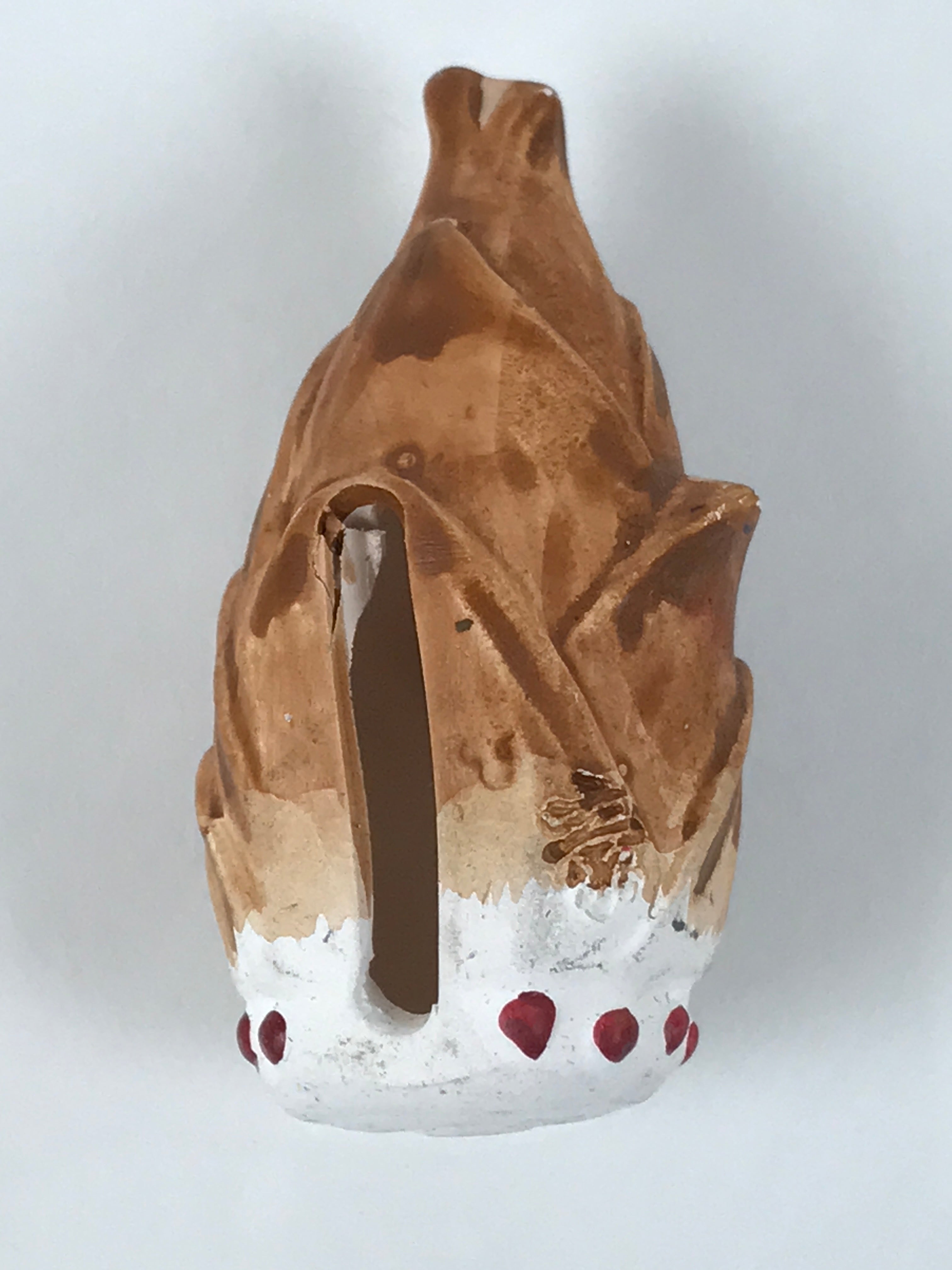 Japanese Clay Bell Dorei Bamboo Shoot Vtg Tsuchi-Suzu Takenoko Root Brown DR622