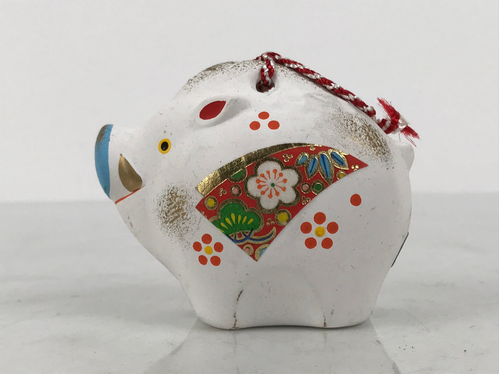 Japanese Clay Bell Dorei Boar Vtg Tsuchi-Suzu Zodiac Animal Inoshishi DR664