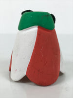 Japanese Clay Bell Dorei Camellia Flower Vtg Tsuchi-Suzu Nara Red White DR644