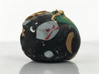 Japanese Clay Bell Dorei Cow Vtg Tsuchi-Suzu Zodiac Animal Black Ushi DR651