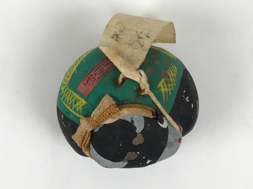 Japanese Clay Bell Dorei Cow Vtg Tsuchi-Suzu Zodiac Animal Black Ushi DR651