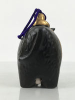 Japanese Clay Bell Dorei Cow Vtg Tsuchi-Suzu Zodiac Animal Ushi Black Gold DR678