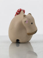 Japanese Clay Bell Dorei Cow Vtg Tsuchi-Suzu Zodiac Animal Ushi Brown Gold DR682