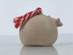 Japanese Clay Bell Dorei Cow Vtg Tsuchi-Suzu Zodiac Animal Ushi Brown Gold DR682