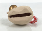 Japanese Clay Bell Dorei Cow Vtg Tsuchi-Suzu Zodiac Animal Ushi Brown Gold DR682