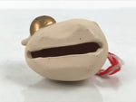 Japanese Clay Bell Dorei Cow Vtg Tsuchi-Suzu Zodiac Animal Ushi Brown Gold DR682