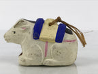 Japanese Clay Bell Dorei Cow Vtg Tsuchi-Suzu Zodiac Animal Ushi White DR628