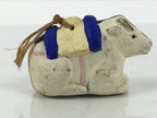 Japanese Clay Bell Dorei Cow Vtg Tsuchi-Suzu Zodiac Animal Ushi White DR628