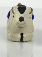 Japanese Clay Bell Dorei Cow Vtg Tsuchi-Suzu Zodiac Animal Ushi White DR628