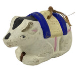 Japanese Clay Bell Dorei Cow Vtg Tsuchi-Suzu Zodiac Animal Ushi White DR628