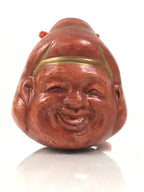 Japanese Clay Bell Dorei Daikoku Ebisu Faces Vtg Tsuchi-Suzu 7 Lucky Gods DR663