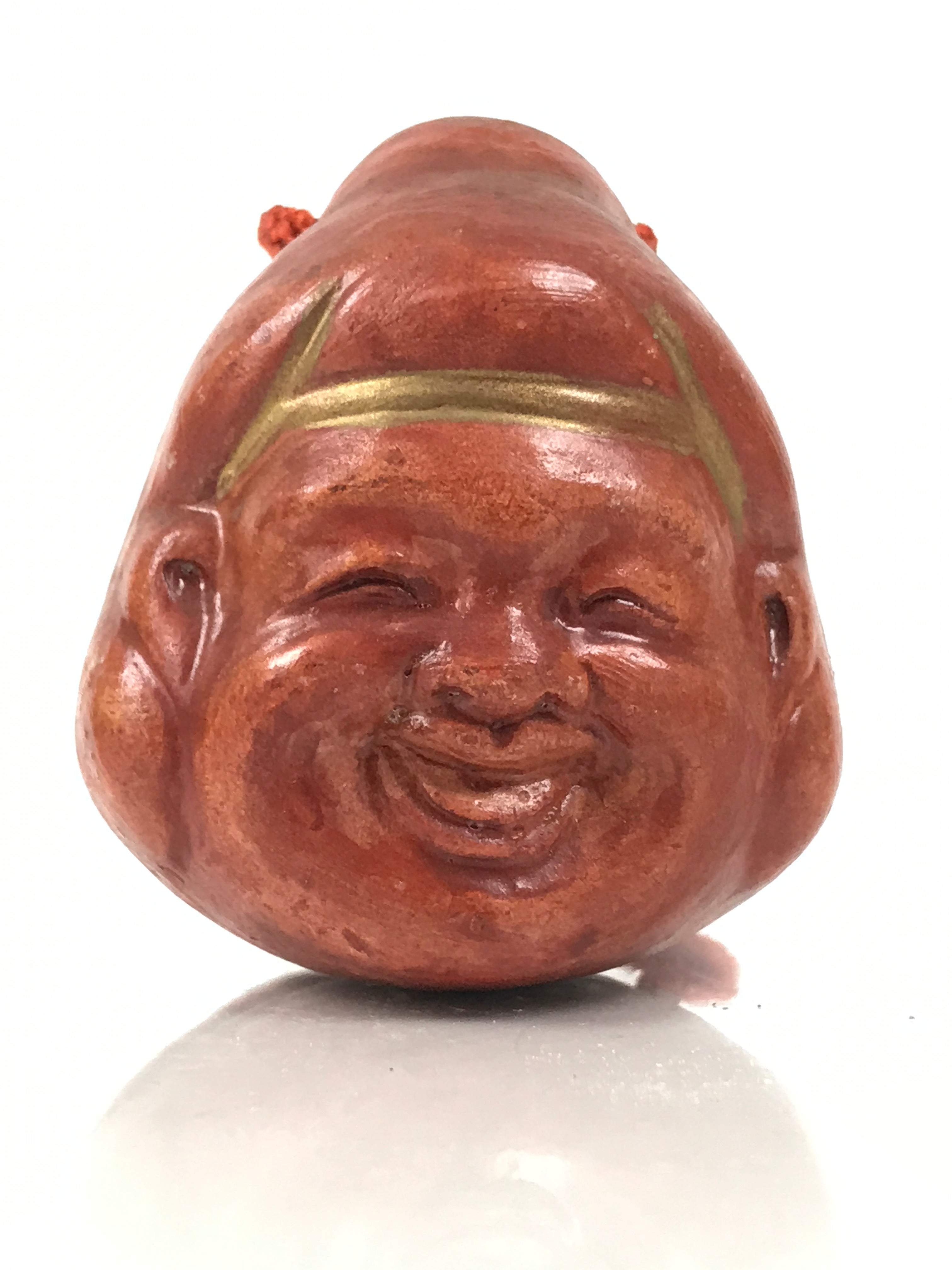 Japanese Clay Bell Dorei Daikoku Ebisu Faces Vtg Tsuchi-Suzu 7 Lucky Gods DR663