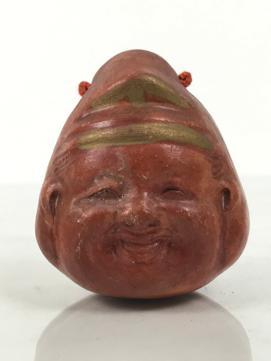 Japanese Clay Bell Dorei Daikoku Ebisu Faces Vtg Tsuchi-Suzu 7 Lucky Gods DR663