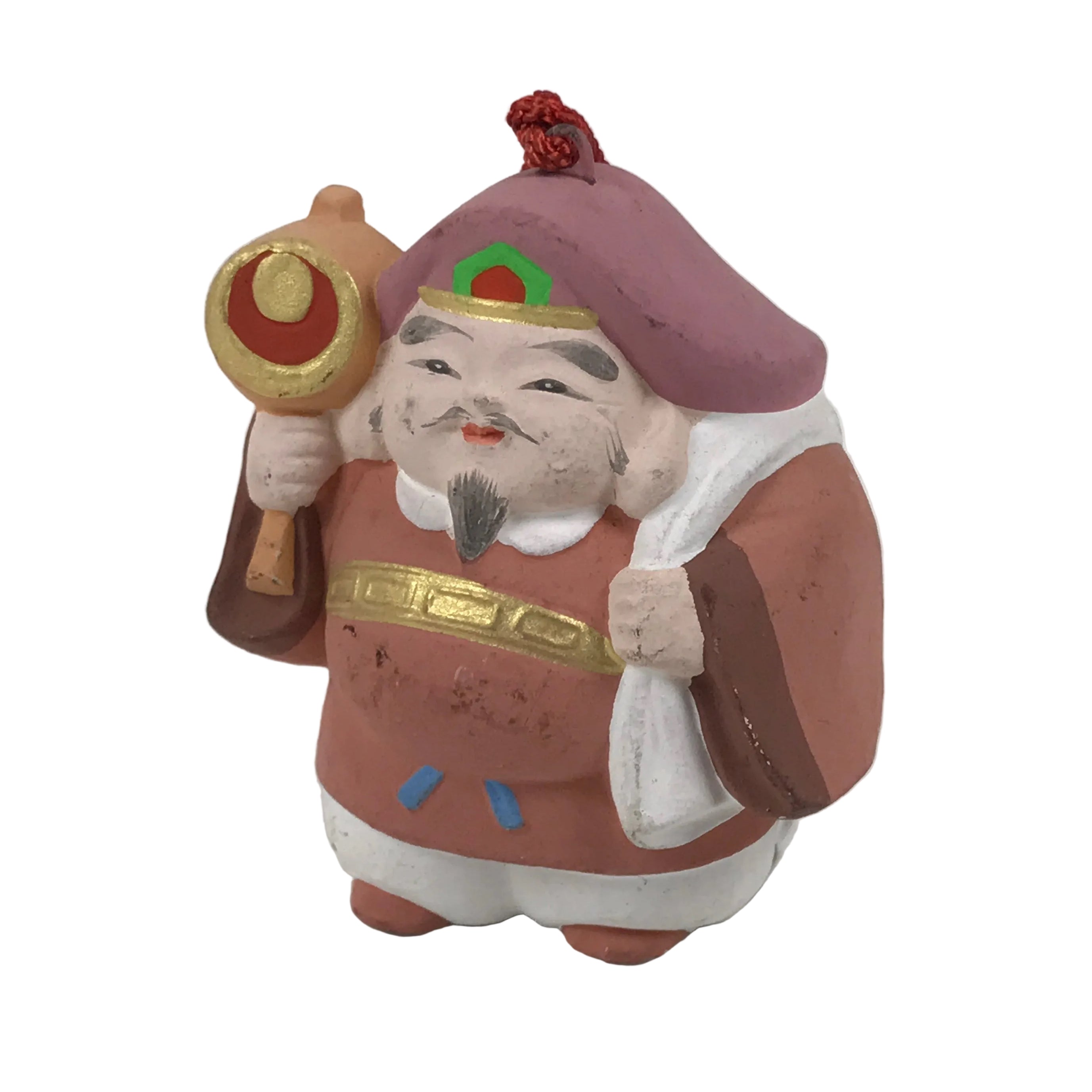 Japanese Clay Bell Dorei Daikokuten Tsuchi-Suzu Lucky Hammer 7 Lucky Gods DR669