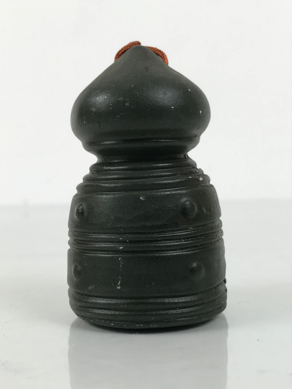 Japanese Clay Bell Dorei Giboshi Bridge Finial Vtg Tsuchi-Suzu Green Gold DR635