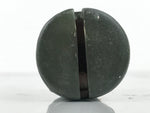 Japanese Clay Bell Dorei Giboshi Bridge Finial Vtg Tsuchi-Suzu Green Gold DR635