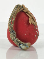 Japanese Clay Bell Dorei Hime Daruma Doll Vtg Tsuchi-Suzu Shochikubai Red DR612