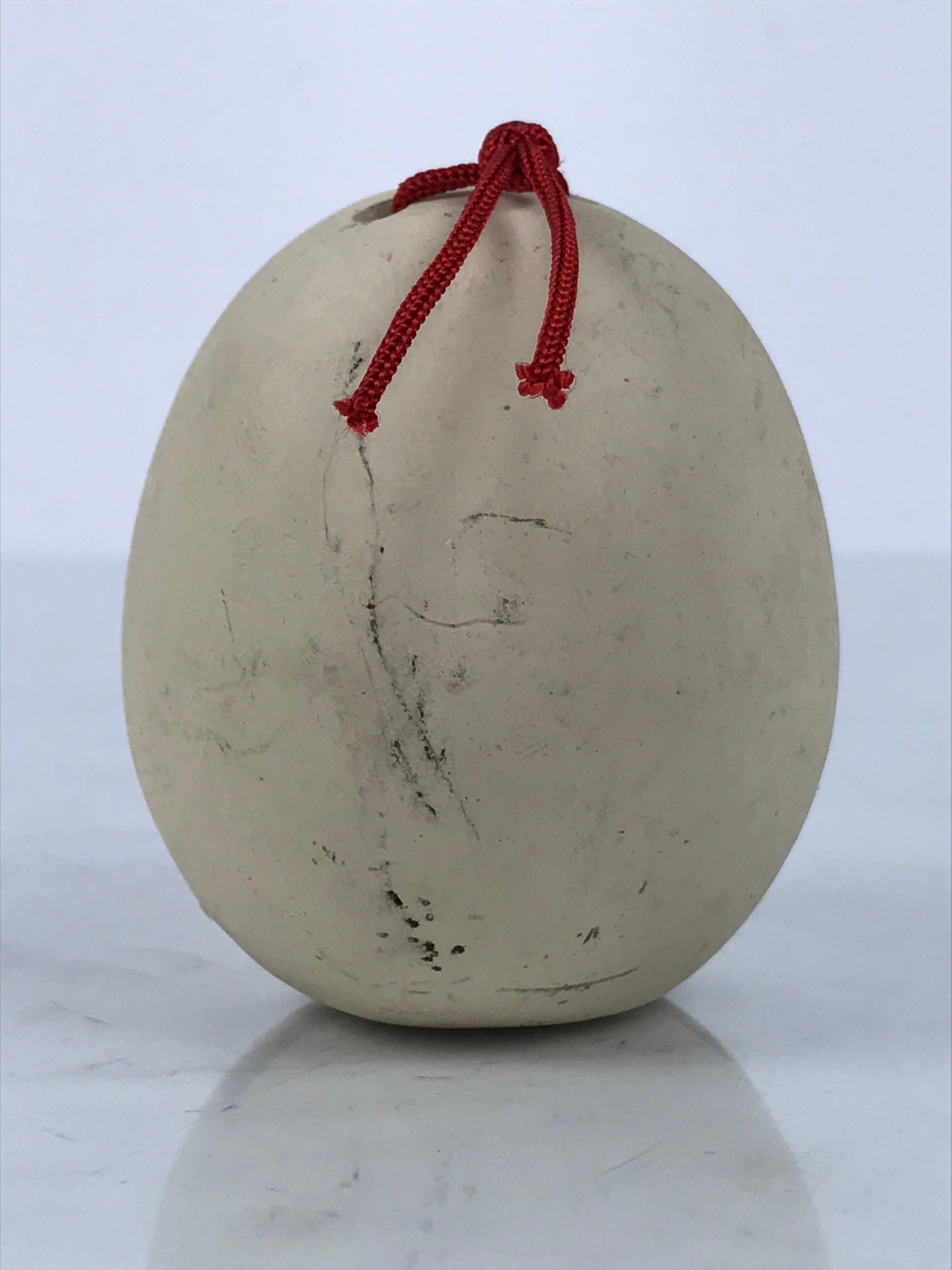 Japanese Clay Bell Dorei Hime Daruma Vtg Tsuchi-Suzu Flower Kimono Beige DR633