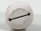 Japanese Clay Bell Dorei Hime Daruma Vtg Tsuchi-Suzu Momiji Peony White DR646