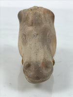 Japanese Clay Bell Dorei Horse Vtg Tsuchi-Suzu Zodiac Animal Uma Brown DR643