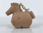 Japanese Clay Bell Dorei Horse Vtg Tsuchi-Suzu Zodiac Animal Uma Brown DR662