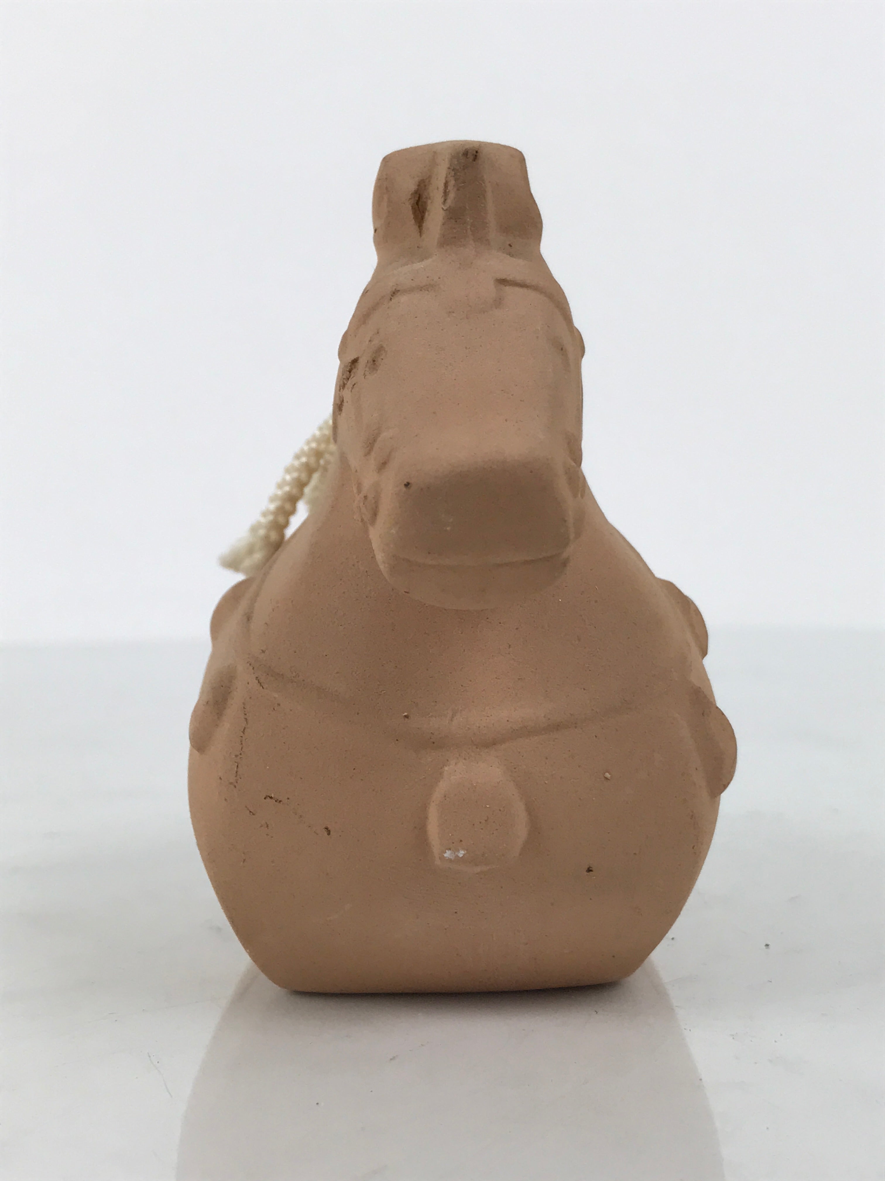 Japanese Clay Bell Dorei Horse Vtg Tsuchi-Suzu Zodiac Animal Uma Brown DR662