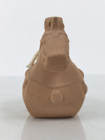 Japanese Clay Bell Dorei Horse Vtg Tsuchi-Suzu Zodiac Animal Uma Brown DR662