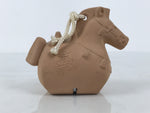 Japanese Clay Bell Dorei Horse Vtg Tsuchi-Suzu Zodiac Animal Uma Brown DR662